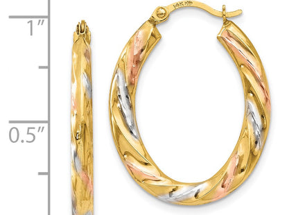 14k Yellow & Rhodium Earrings Style TL770 - Classique Jewelry Inc.