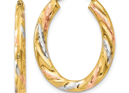 14k Yellow & Rhodium Earrings Style TL770 - Classique Jewelry Inc.