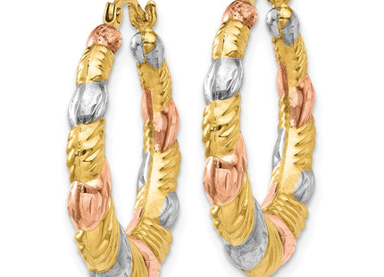 14K gold hoop earrings, alternate view