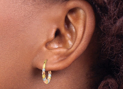 14K gold hoop earrings, another view