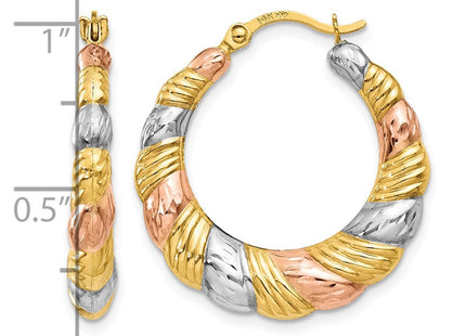 14K gold hoop earrings, further view