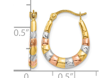 14K gold hoop earrings, further view