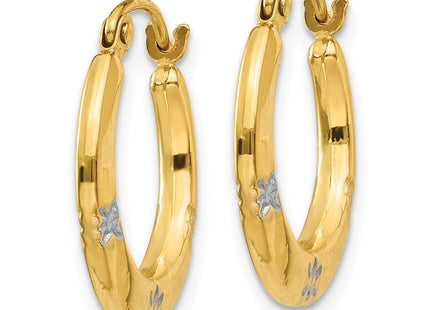 14k Yellow & Rhodium Earrings Style TL780 - Classique Jewelry Inc.