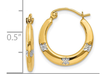 14k Yellow & Rhodium Earrings Style TL780 - Classique Jewelry Inc.