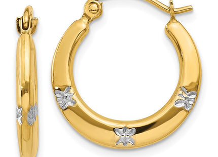 14k Yellow & Rhodium Earrings Style TL780 - Classique Jewelry Inc.