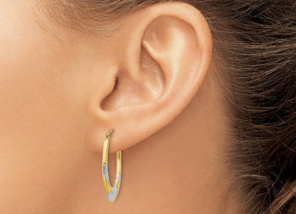14k Yellow & Rhodium Earrings Style TL783 - Classique Jewelry Inc.