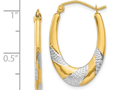 14k Yellow & Rhodium Earrings Style TL783 - Classique Jewelry Inc.