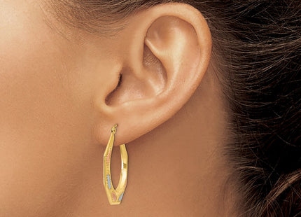 14k Yellow & Rhodium Earrings Style TL787 - Classique Jewelry Inc.
