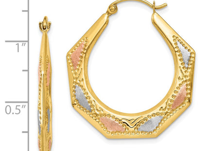 14k Yellow & Rhodium Earrings Style TL787 - Classique Jewelry Inc.