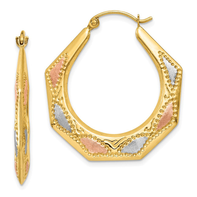 14k Yellow & Rhodium Earrings Style TL787 - Classique Jewelry Inc.