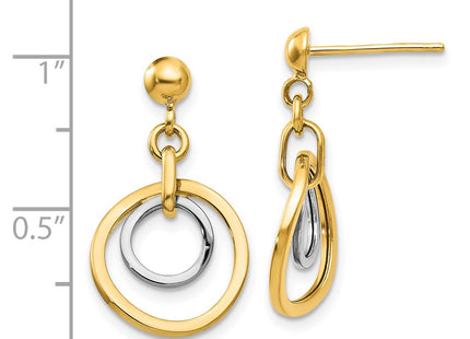 14k Two-tone Earrings Style TL798 - Classique Jewelry Inc.