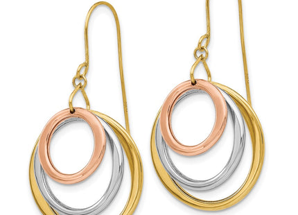 14k Tri-Color Earrings Style TL812 - Classique Jewelry Inc.