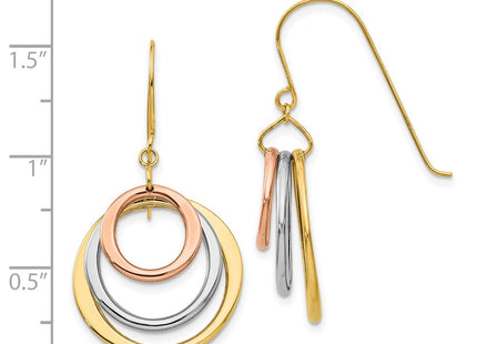14k Tri-Color Earrings Style TL812 - Classique Jewelry Inc.