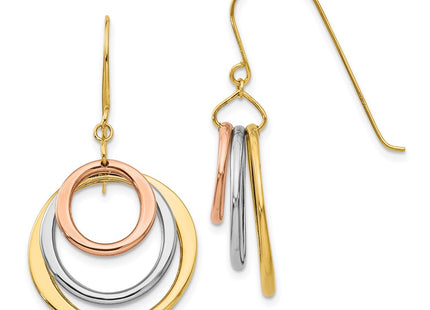 14k Tri-Color Earrings Style TL812 - Classique Jewelry Inc.