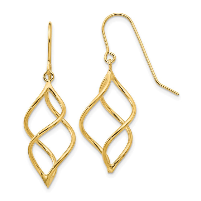 14k Yellow Gold Earrings Style TL830 - Classique Jewelry Inc.