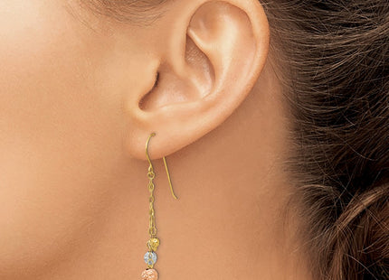 14k Tri-Color Earrings Style TL859 - Classique Jewelry Inc.