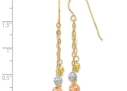 14k Tri-Color Earrings Style TL859 - Classique Jewelry Inc.
