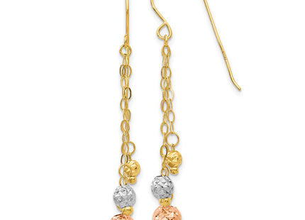 14k Tri-Color Earrings Style TL859 - Classique Jewelry Inc.