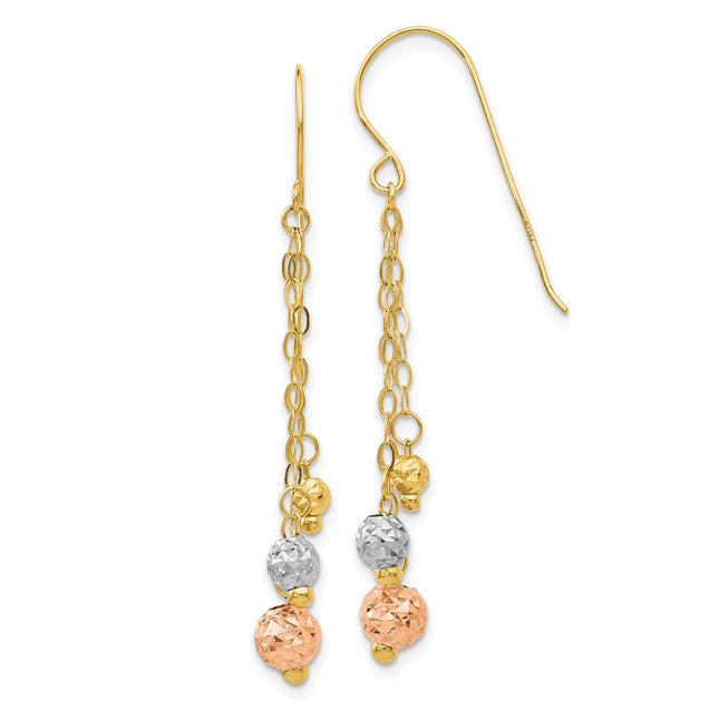 14k Tri-Color Earrings Style TL859 - Classique Jewelry Inc.