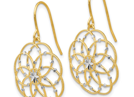 14k Yellow & Rhodium Earrings Style TL877 - Classique Jewelry Inc.