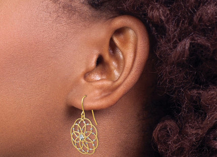 14k Yellow & Rhodium Earrings Style TL877 - Classique Jewelry Inc.