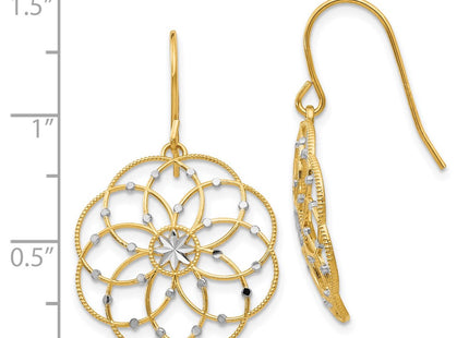 14k Yellow & Rhodium Earrings Style TL877 - Classique Jewelry Inc.