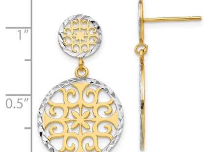 14k Yellow & Rhodium Earrings Style TL885 - Classique Jewelry Inc.