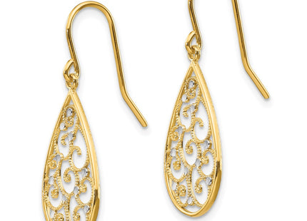 14k Yellow & Rhodium Earrings Style TL894 - Classique Jewelry Inc.