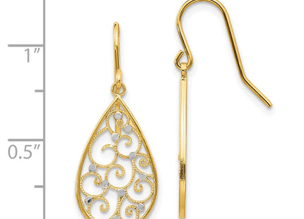 14k Yellow & Rhodium Earrings Style TL894 - Classique Jewelry Inc.