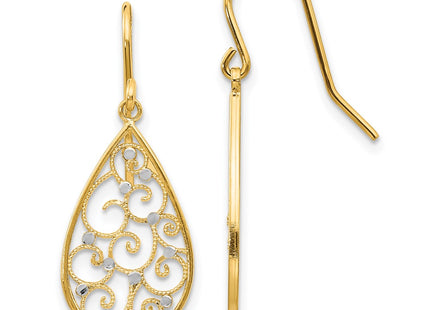 14k Yellow & Rhodium Earrings Style TL894 - Classique Jewelry Inc.
