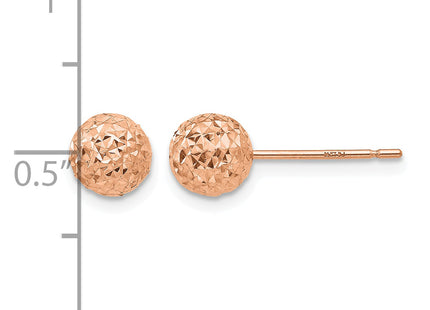 14K Rose Gold Ball Post Earrings