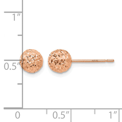 14K Rose Gold Ball Post Earrings
