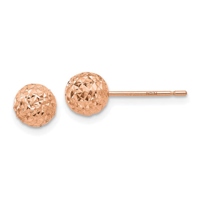 14K Rose Gold Ball Post Earrings
