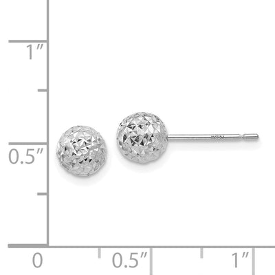 14K White Gold Ball Post Earrings