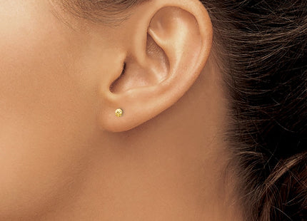14K gold circle earrings, another view