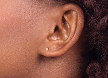 14K Rose Gold Puff Circle Stud Earrings (Style TL909R)