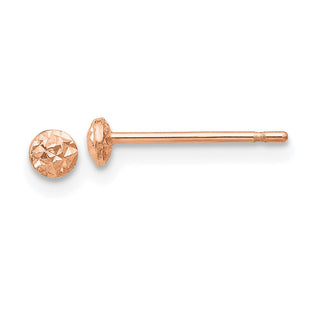 14K Rose Gold Puff Circle Stud Earrings (Style TL909R)
