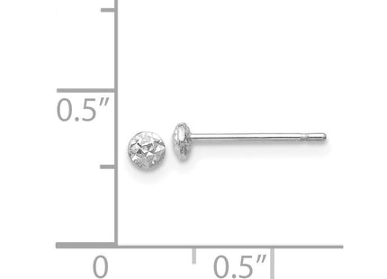 14K White Gold Puff Circle Stud Earrings (Style TL910)