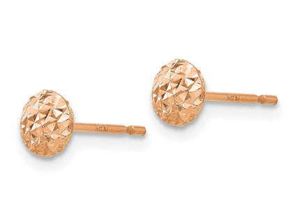 14K rose gold circle stud earrings, alternate view