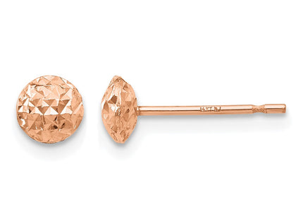 14K rose gold circle stud earrings