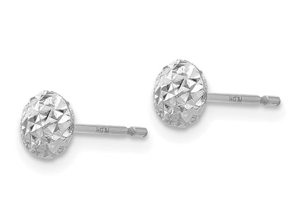 14K white gold circle stud earrings, alternate view