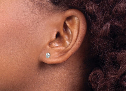 14K white gold circle stud earrings, another view