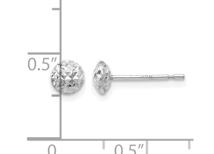 14K white gold circle stud earrings, further view