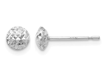 14K white gold circle stud earrings
