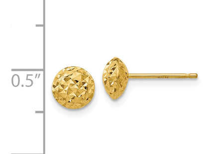 14K Puff Circle Post Earrings (Style TL913)