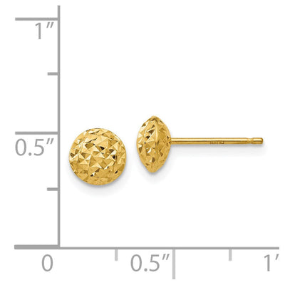 14K Puff Circle Post Earrings, 6 x 6mm