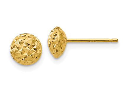 14K Puff Circle Post Earrings (Style TL913)