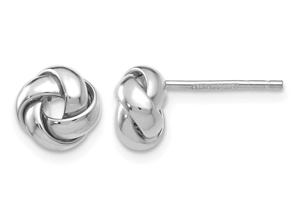 14K white gold knot earrings