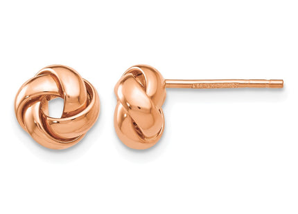 14K rose gold knot earrings