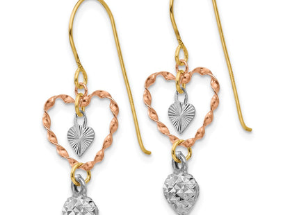 14k Tri-Color Earrings Style TL966 - Classique Jewelry Inc.